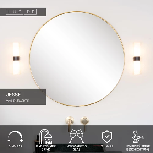 Lucide JESSE - Wandleuchte Badezimmer - 2xG9 - IP44 - Schwarz - USP
